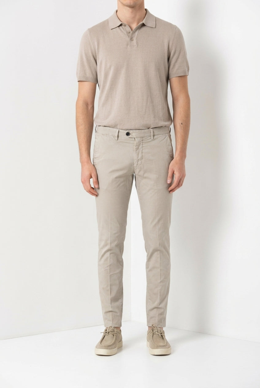 Torino delamere pantalon chino homme en gabardine stretch slim fit