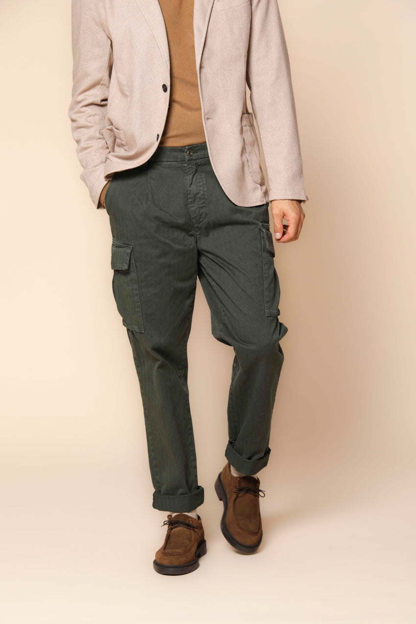 Cargo 22 pantalone cargo uomo con trama resca relaxed fit