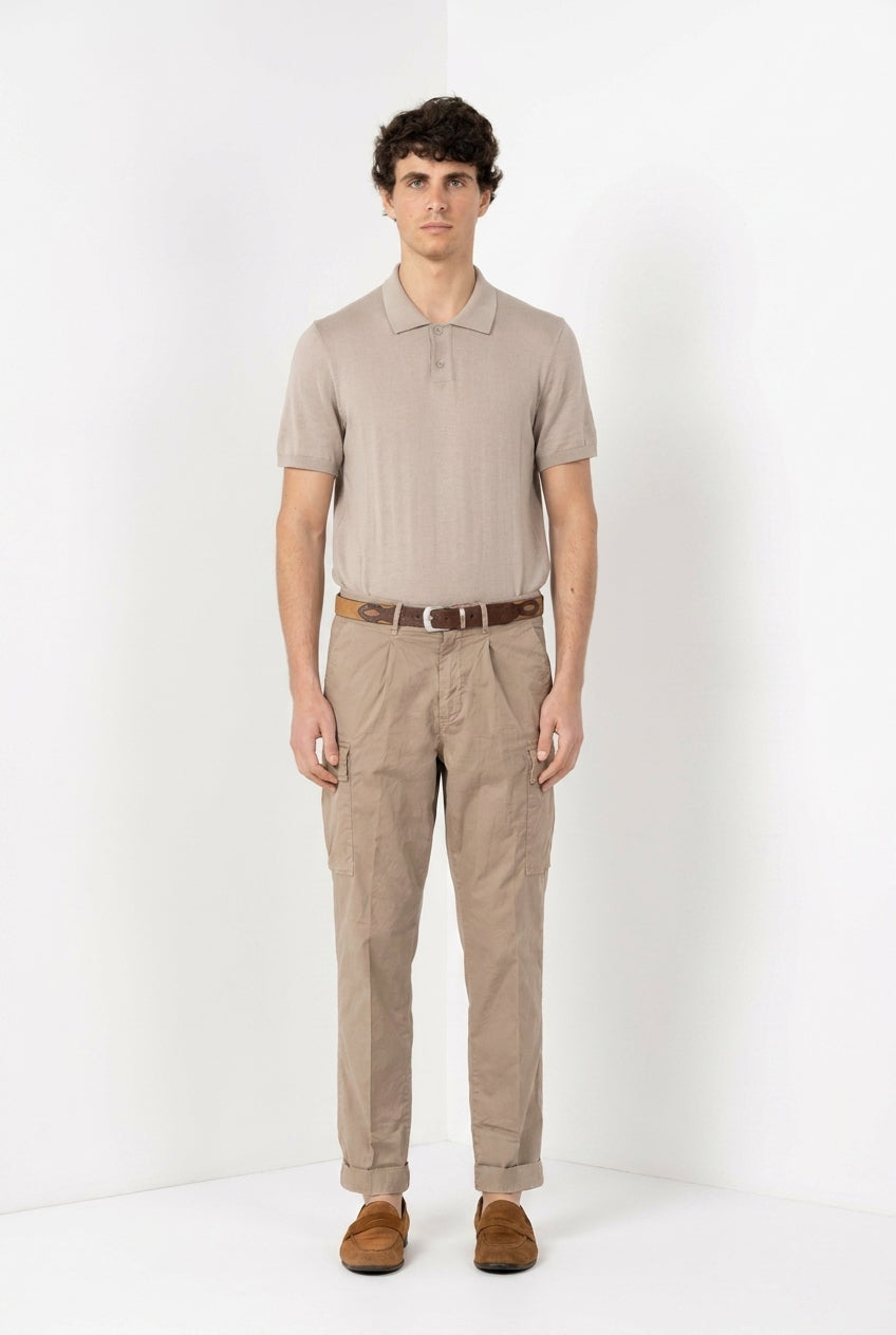 Cargo pantalone cargo uomo in twill leggero stretch relaxed fit