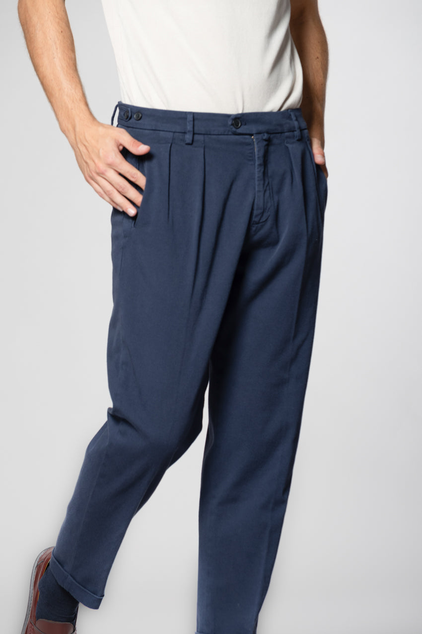 Don Johnson 2 Pinces pantalone chino uomo in bull carrot fit