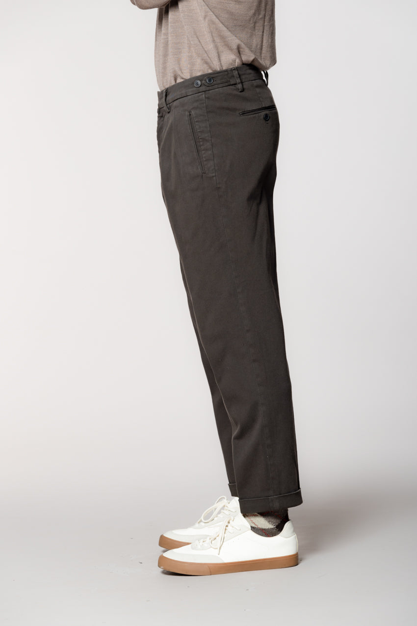 Don Johnson 2 Pinces pantalone chino uomo in bull carrot fit