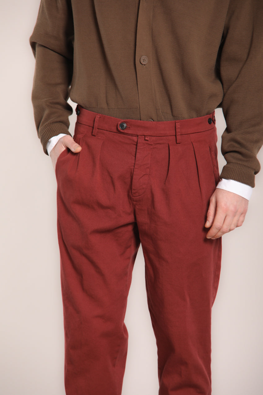 Foto 5 Don Johnson 2 Pinces pantalone chino uomo in bull carrot fit