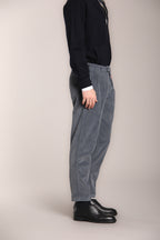 Foto 5 Don Johnson 2 Pinces pantalone chino uomo in velluto 500 righe carrot fit