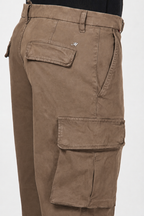 Chile pantalone cargo uomo in gabardina carrot fit