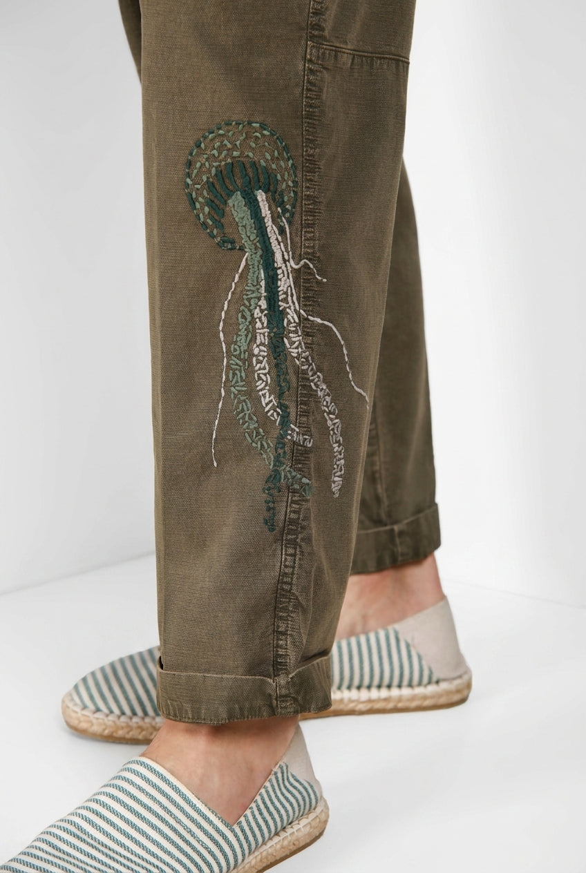 Chile M74 Hose Cargo Herren aus geflammtem Panama relaxed fit ①