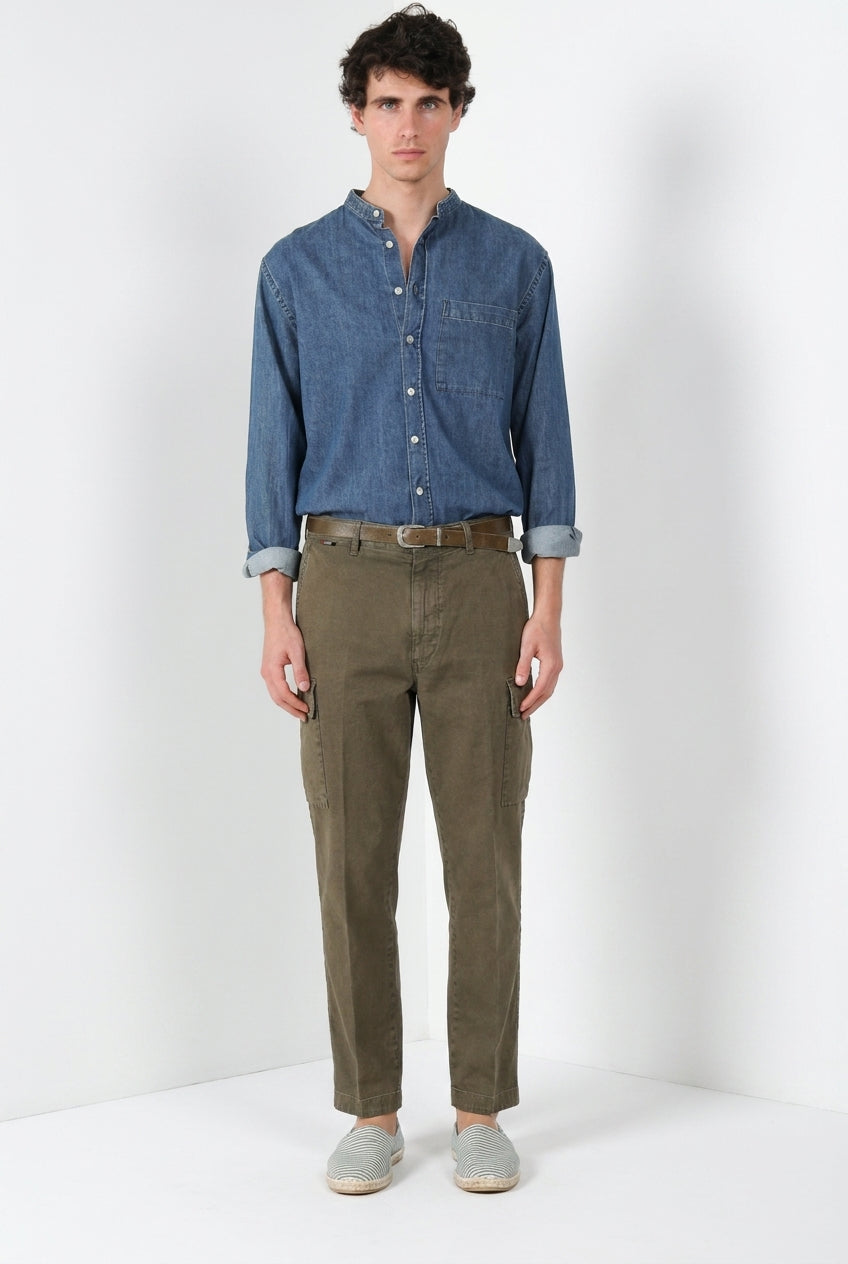 Chile M74 pantalon cargo homme en panama flammé relaxed fit ①