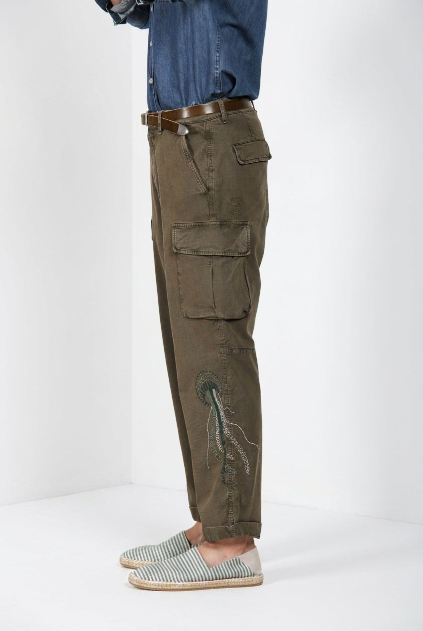 Chile M74 Hose Cargo Herren aus geflammtem Panama relaxed fit ①