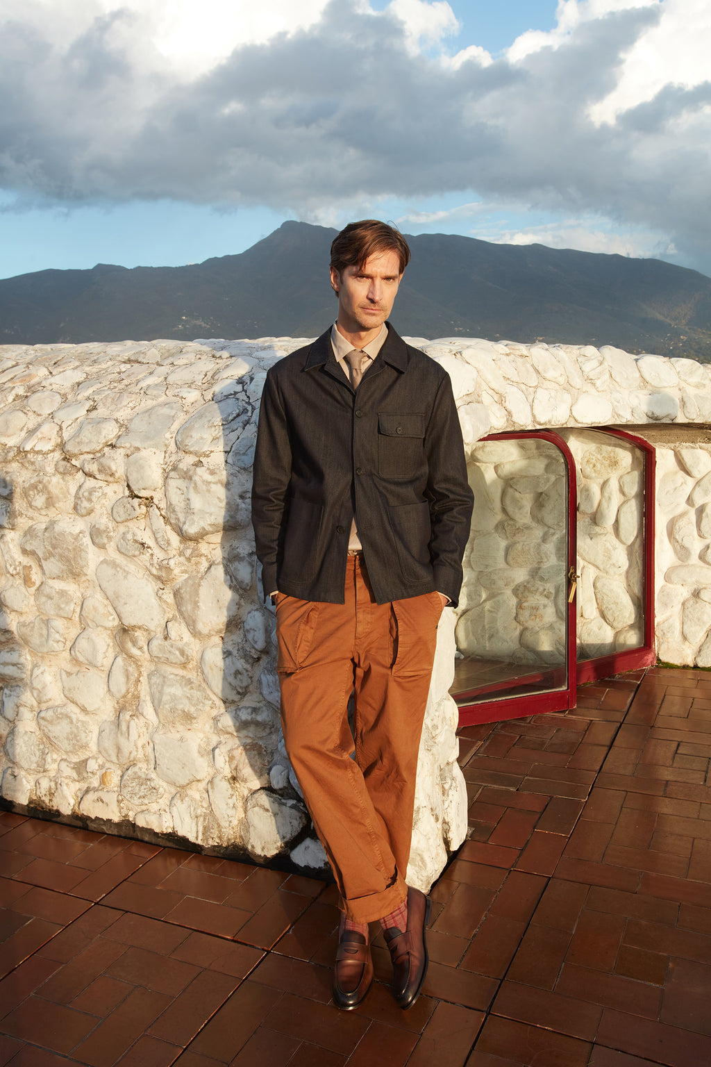 San Luis M74 pantalon cargo homme en gabardine relaxed fit 