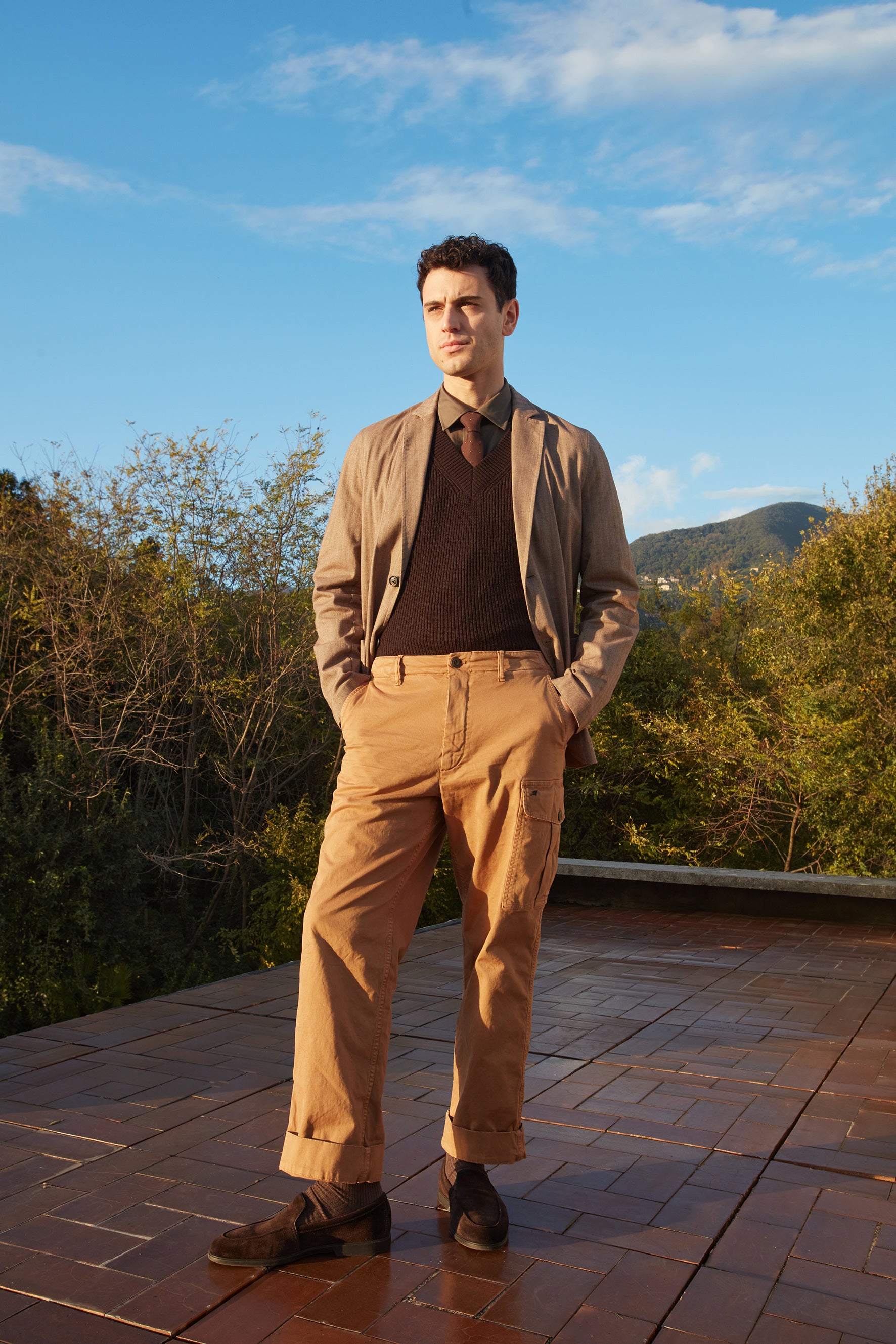 San Juan M74 Herren-Cargohose aus Gabardine relaxed fit 