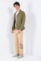 Denver M74 Hose Cargo Herren aus geflammtem Panama relaxed fit ①