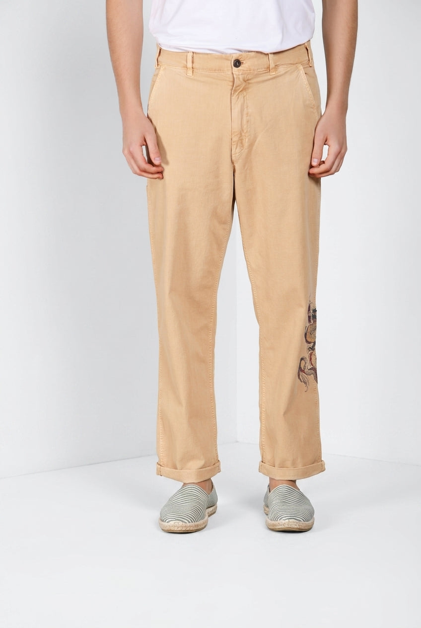 Denver M74 Hose Cargo Herren aus geflammtem Panama relaxed fit ①