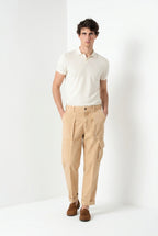 Cuba Work M74 men's cargo pants in slub cotton relaxed fit ①
