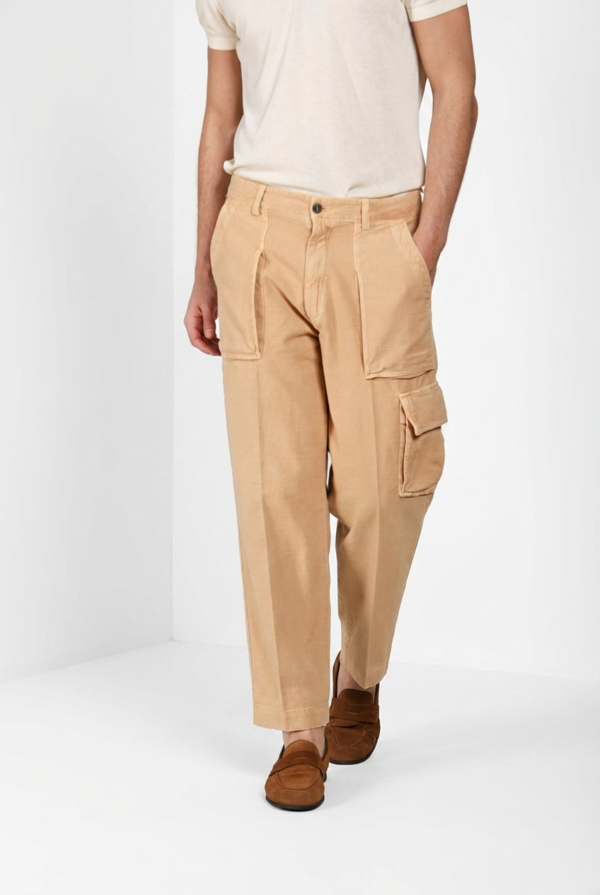 Cuba Work M74 pantalone cargo uomo in cotone fiammato relaxed fit ①