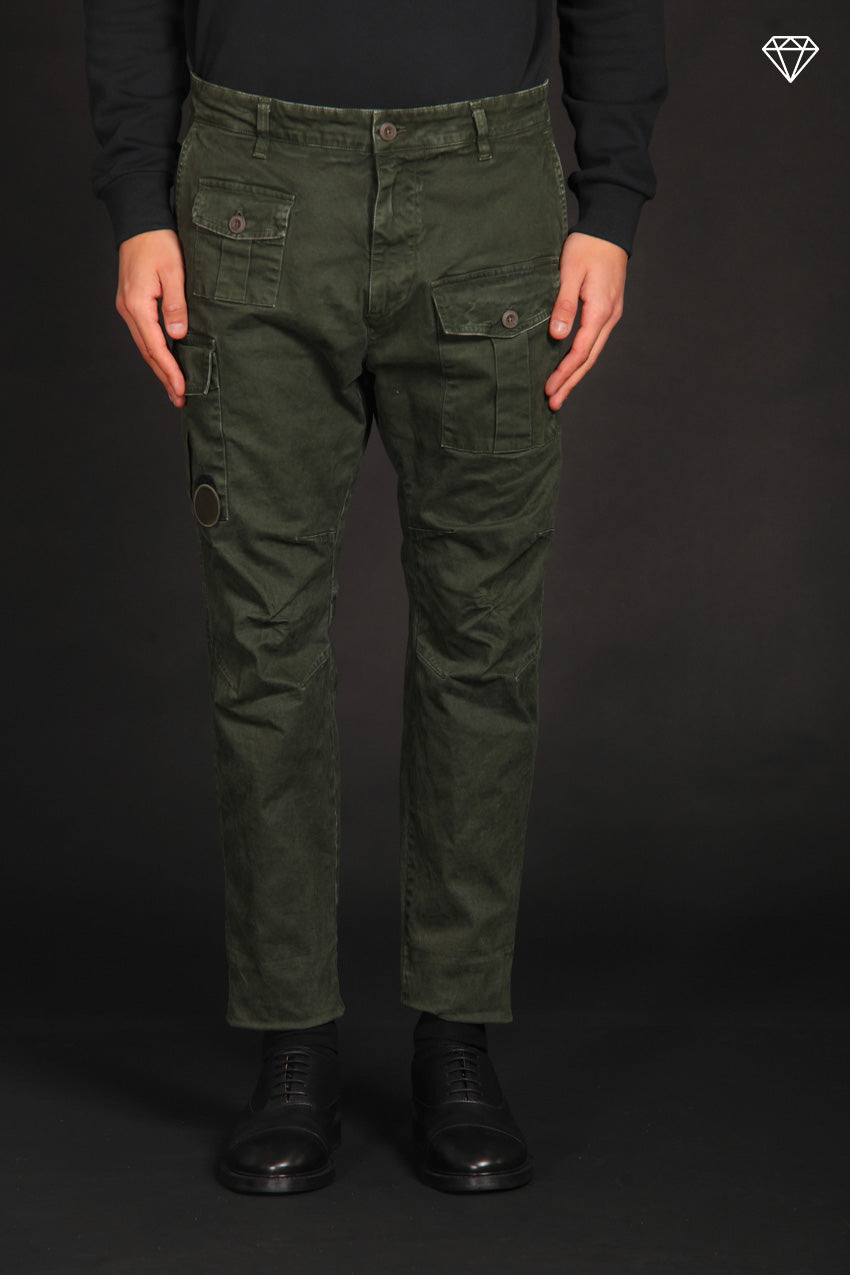 George Coolpocket Herren Gabardine Cargohose Logo Limited Edition Carrot fit ①.