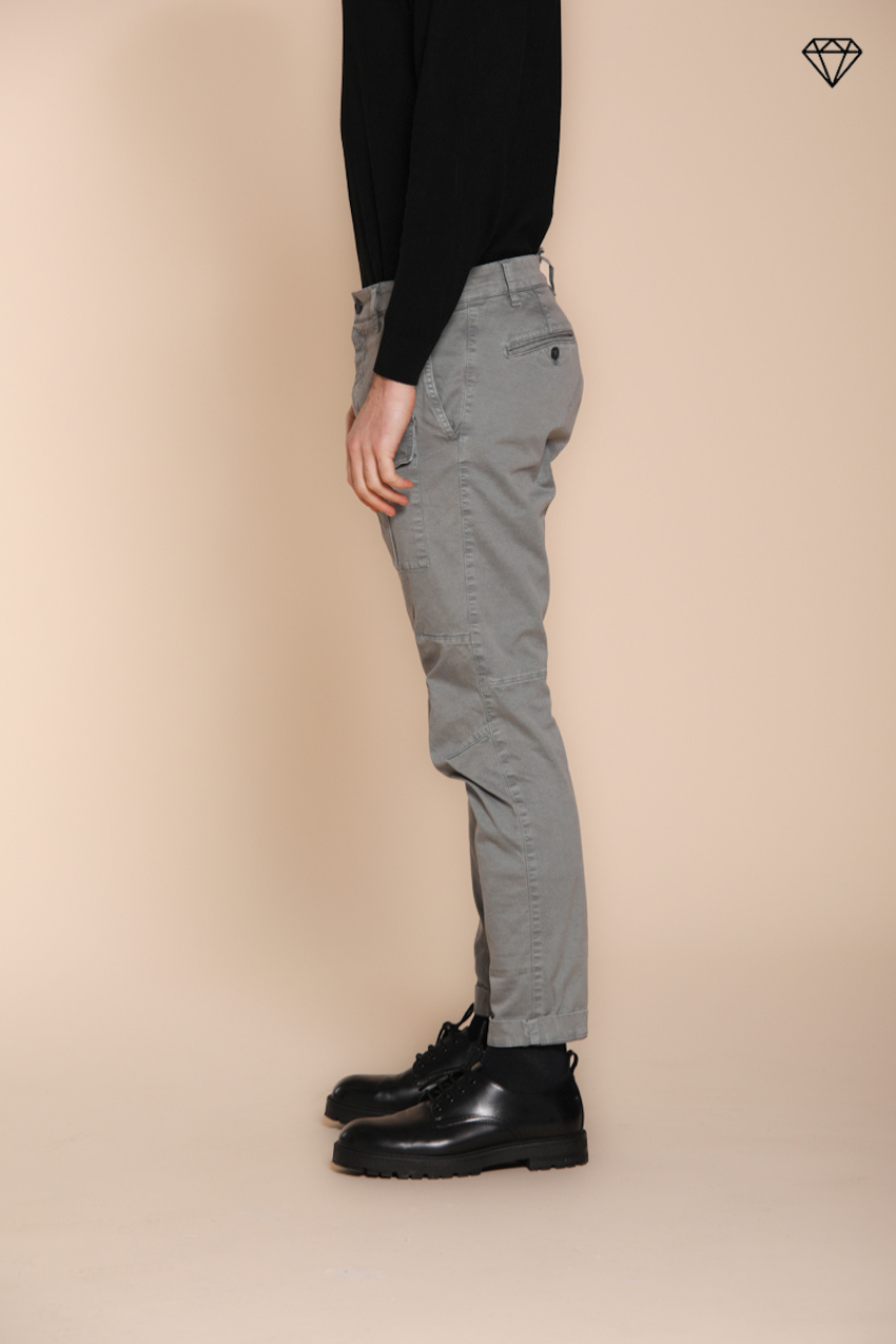 George Coolpocket pantalone cargo uomo in gabardina logo edition carrot fit ①