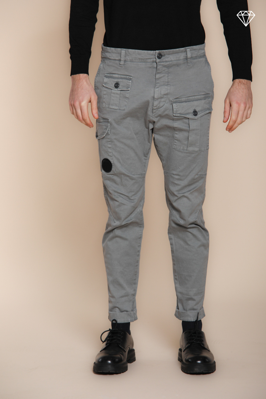 George Coolpocket pantalone cargo uomo in gabardina logo edition carrot fit ①
