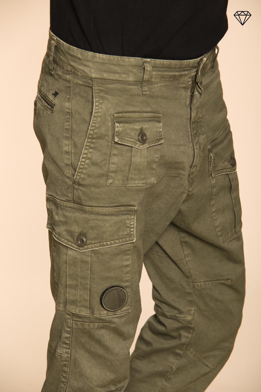 Foto 2 George Coolpocket pantalone cargo uomo in gabardina logo edition carrot fit ①