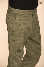 Foto 2 George Coolpocket pantalone cargo uomo in gabardina logo edition carrot fit ①