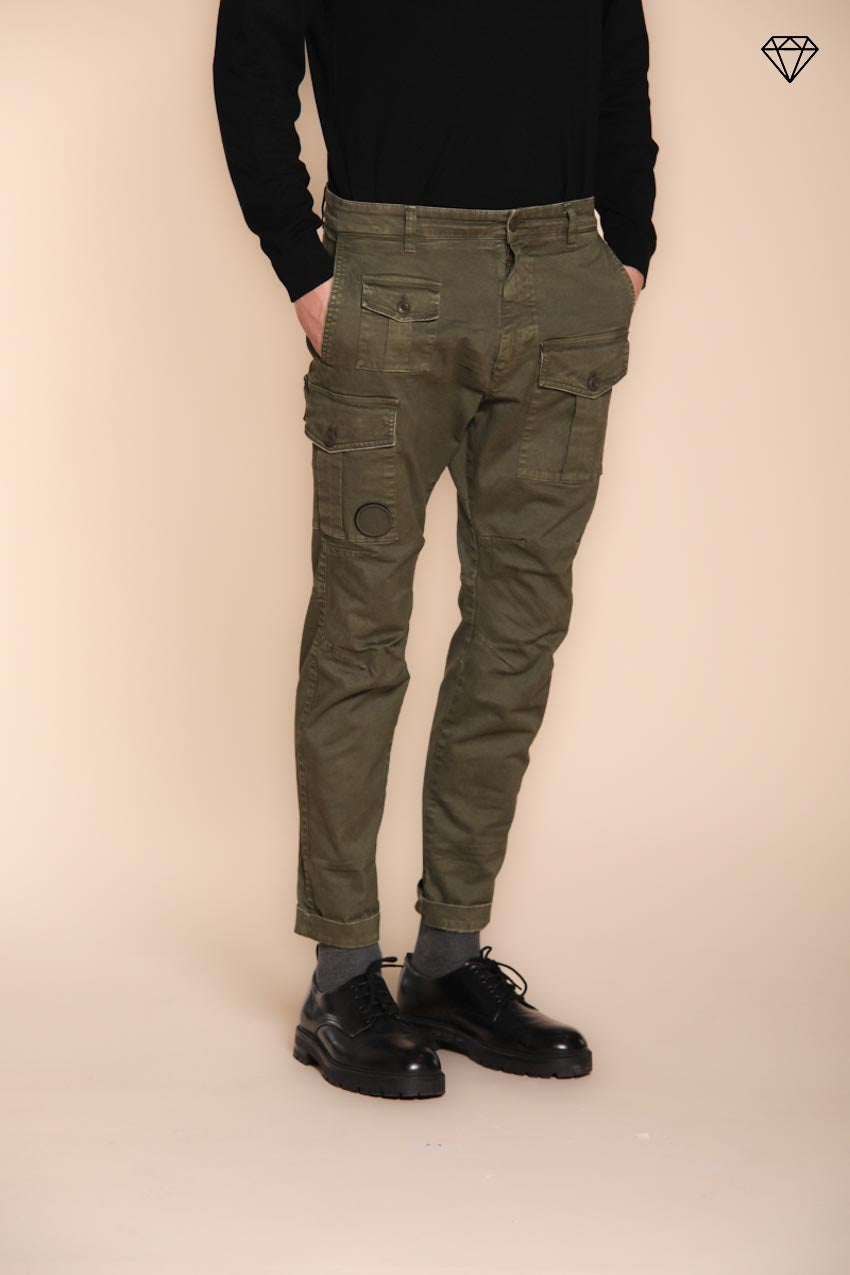 Foto 1 George Coolpocket pantalone cargo uomo in gabardina logo edition carrot fit ①