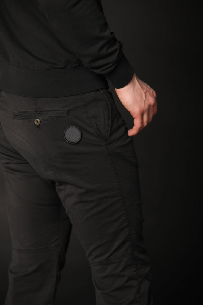 Image 3 of men's John Coolkhinos model chino pants in black, carrot fit by Mason's