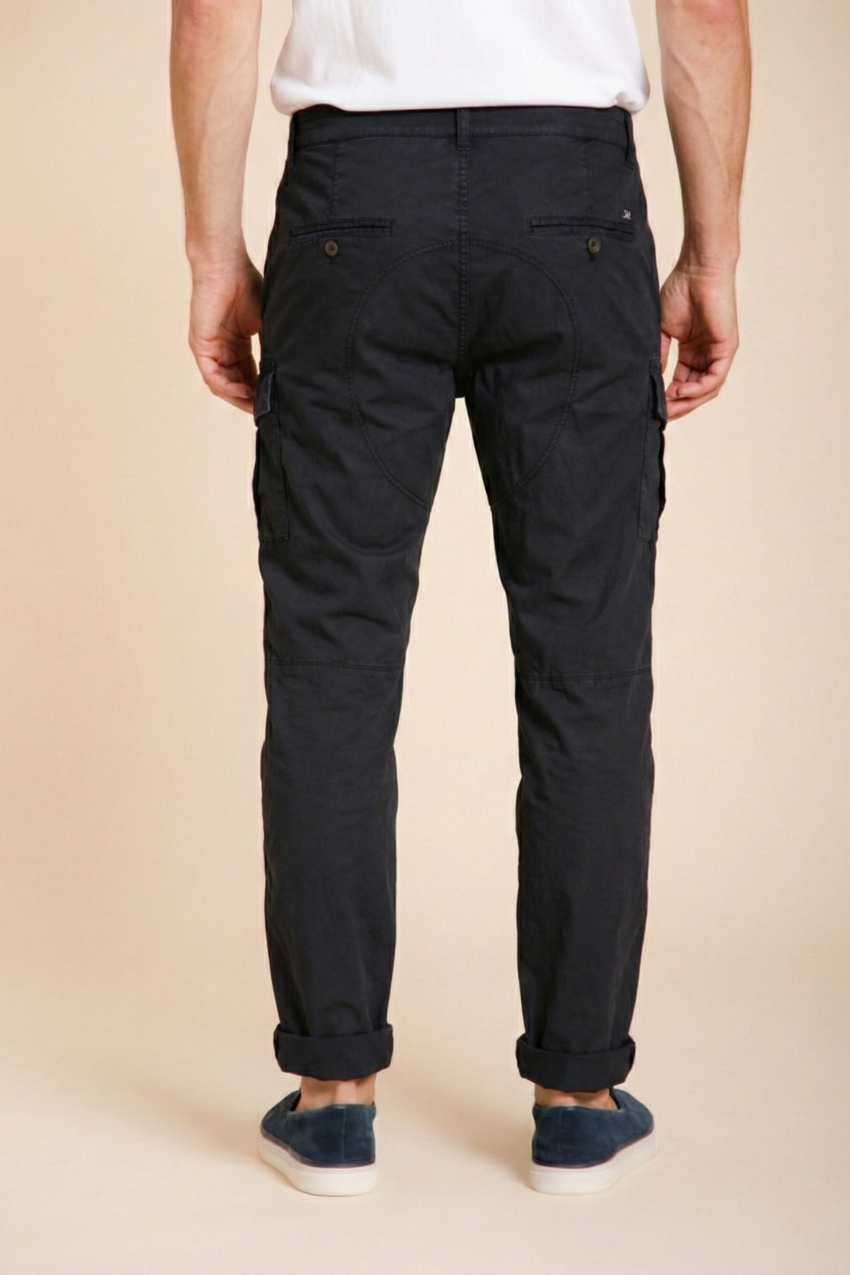 George Coolpocket men's cargo pants in lightweight stretch twill Logo Edition carrot fit ①