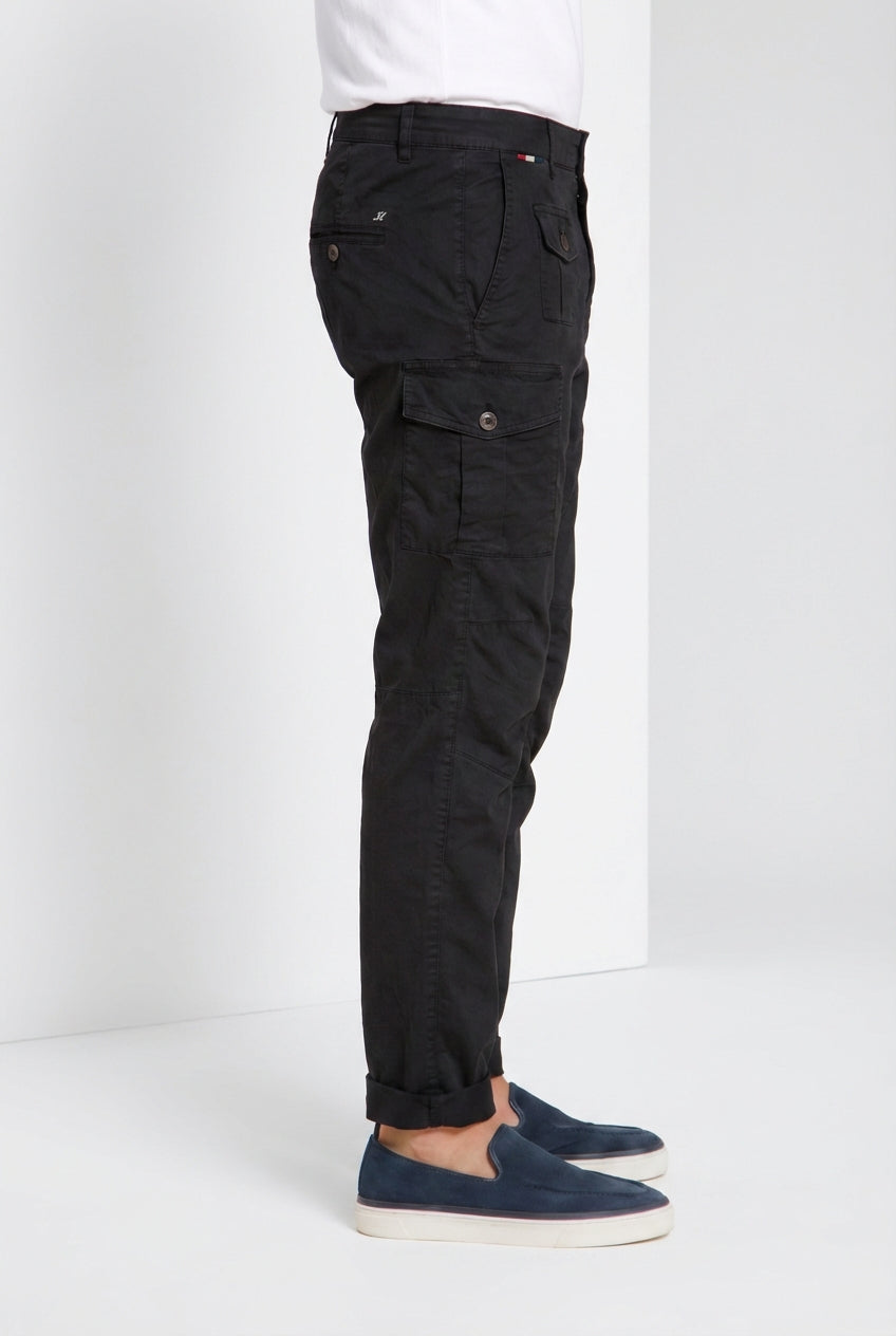 George Coolpocket pantalon cargo homme en twill léger stretch Logo Edition carrot fit ①