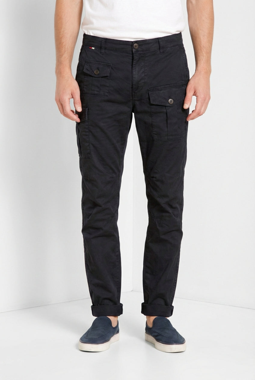 George Coolpocket men's cargo pants in lightweight stretch twill Logo Edition carrot fit ①