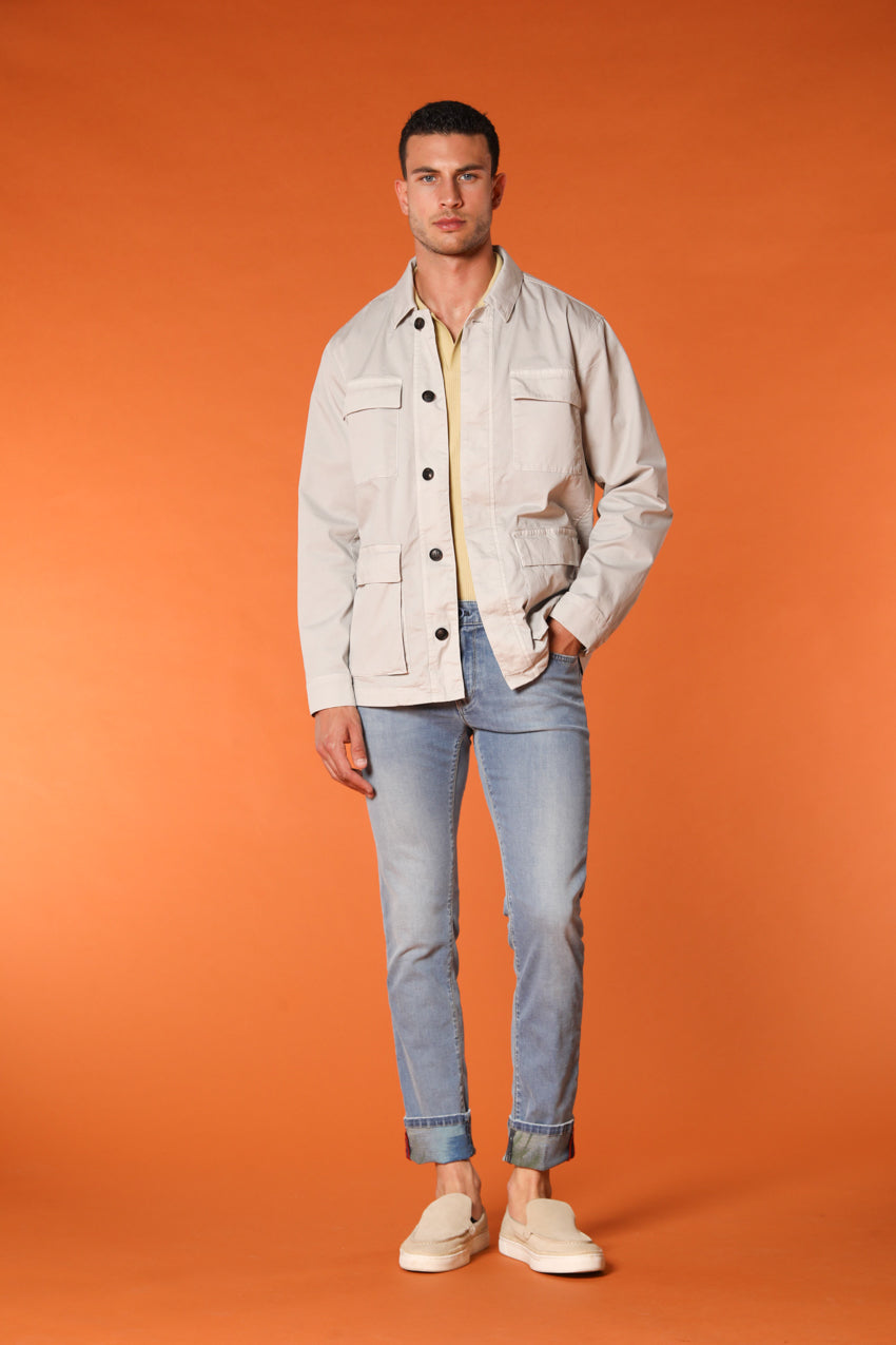 Harris 5 Tasche pantalone uomo denim con stampa interna safari slim fit