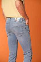 Harris 5 Tasche pantalone uomo denim con stampa interna safari slim fit