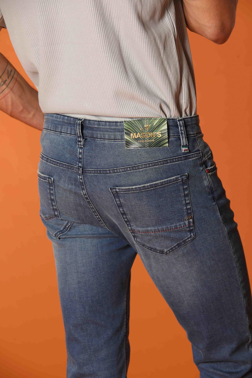 Harris 5 Tasche pantalone uomo denim con stampa interna mimetica slim fit