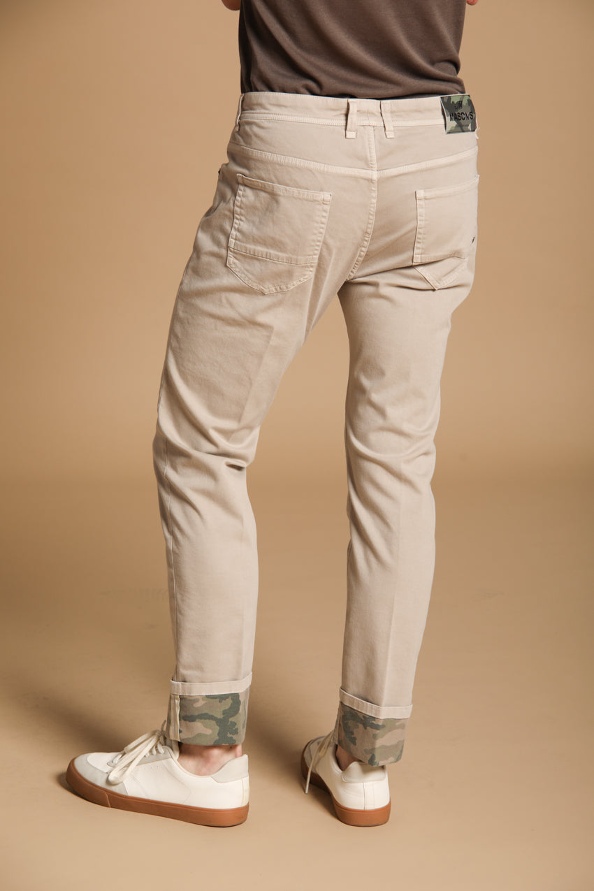 Harris 5 tasche pantalone uomo in gabardina con fantasia camouflage slim fit