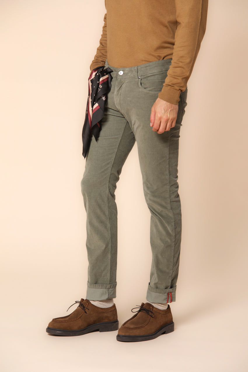 Harris pantalone 5 tasche uomo in velluto 1000 righe slim fit