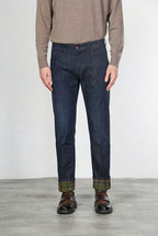 Harris 5-Pocket-Hose für Herren aus Denim mit Glencheck-Muster Regular Fit
