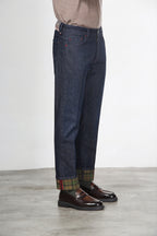 Harris 5-Pocket-Hose für Herren aus Denim mit Glencheck-Muster Regular Fit