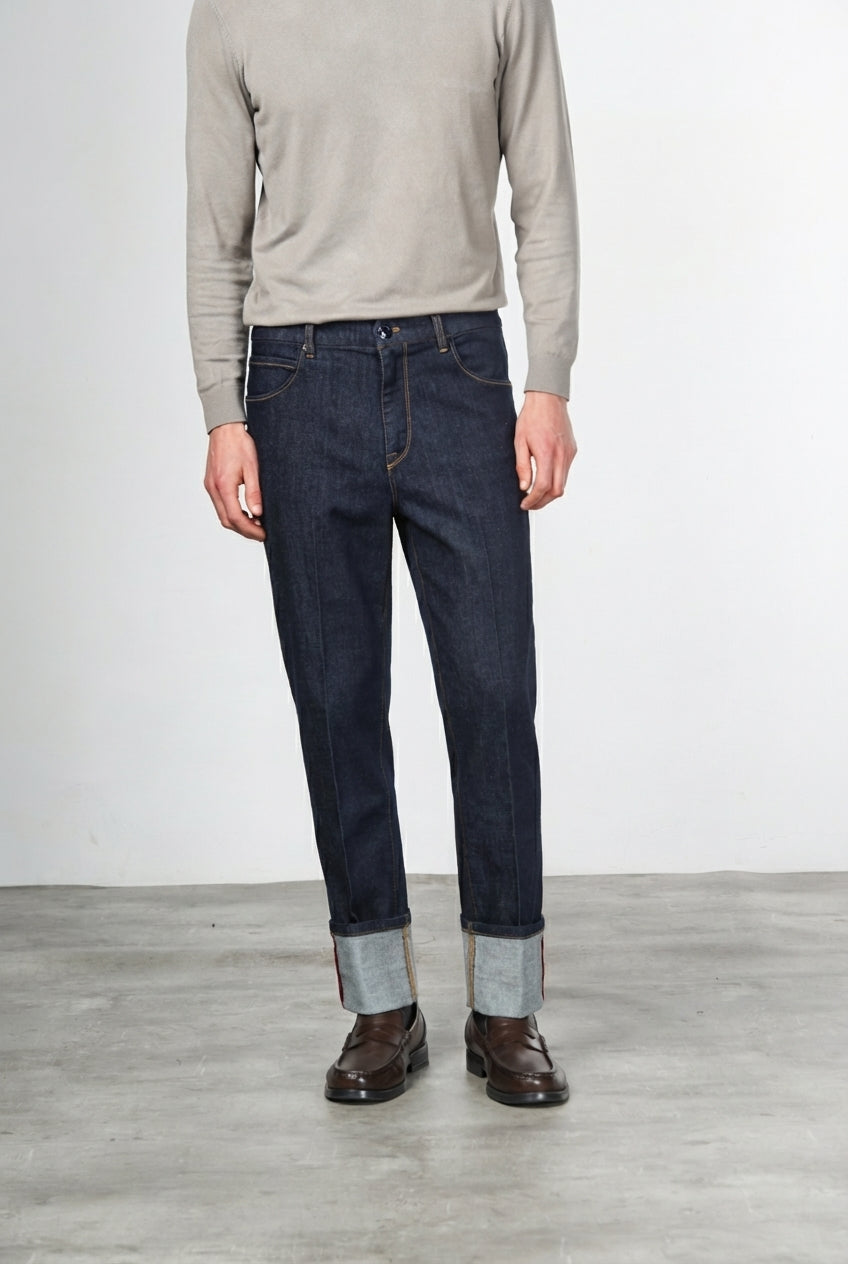 Harris Men's 5-Pocket Pants in Stretch Techno Denim Carrot Fit