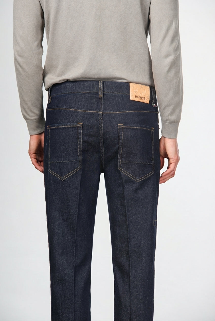 Harris Men's 5-Pocket Pants in Stretch Techno Denim Carrot Fit