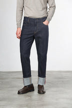 Harris Men's 5-Pocket Pants in Stretch Techno Denim Carrot Fit