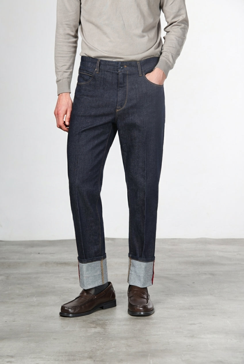 Harris Men's 5-Pocket Pants in Stretch Techno Denim Carrot Fit
