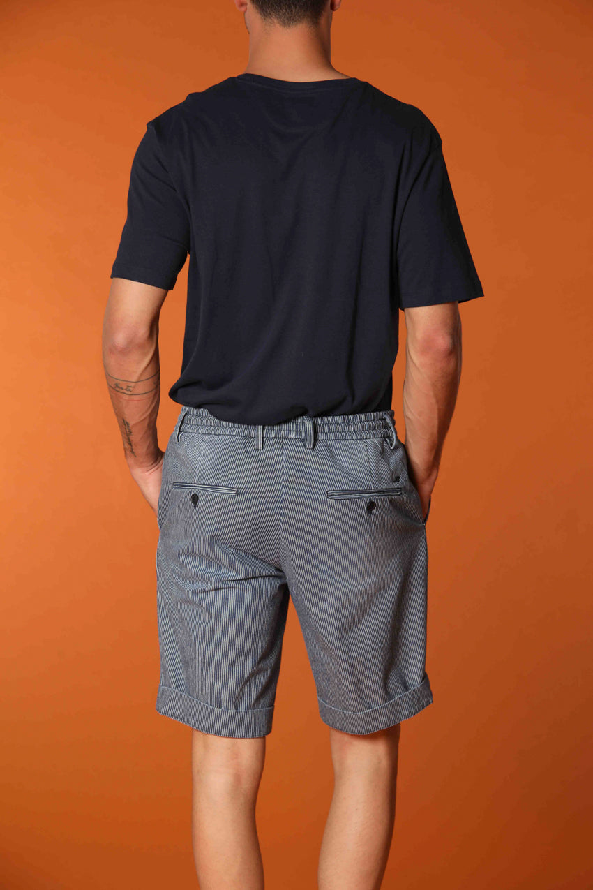 Milano Jogger bermuda chino uomo in denim a righe bianche slim fit