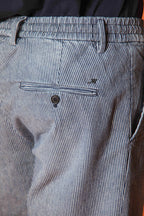 Milano Jogger bermuda chino uomo in denim a righe bianche slim fit