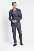 Summer blazer veste homme croisé en denim