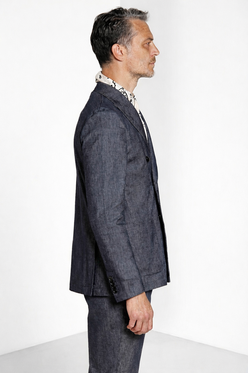 Summer men's Jacket blazer double-breasted in denim