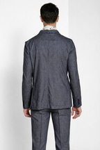 Summer blazer veste homme croisé en denim