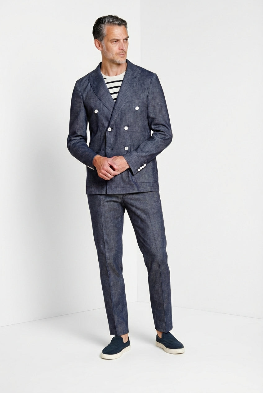 Summer Jacket blazer uomo doppiopetto in denim