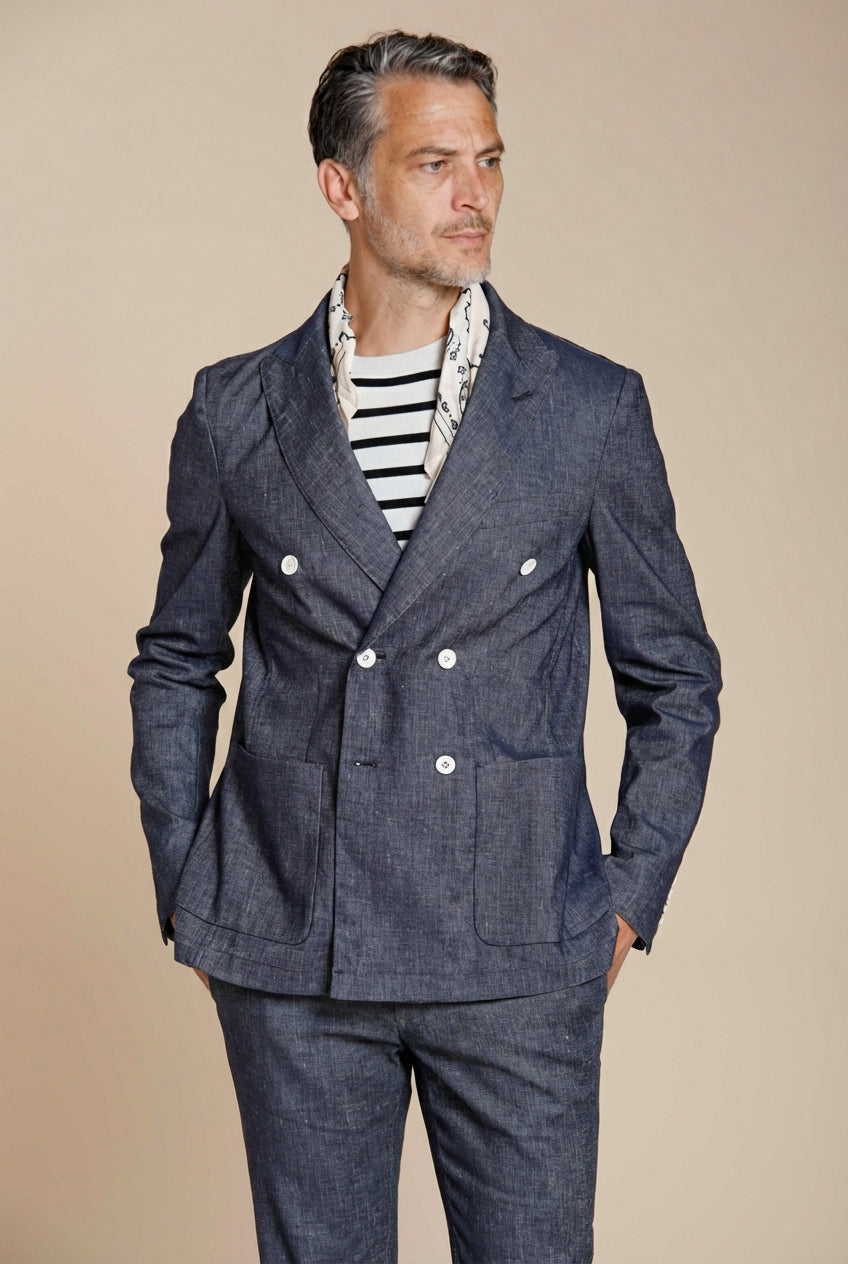 Summer men's Jacket blazer double-breasted in denim