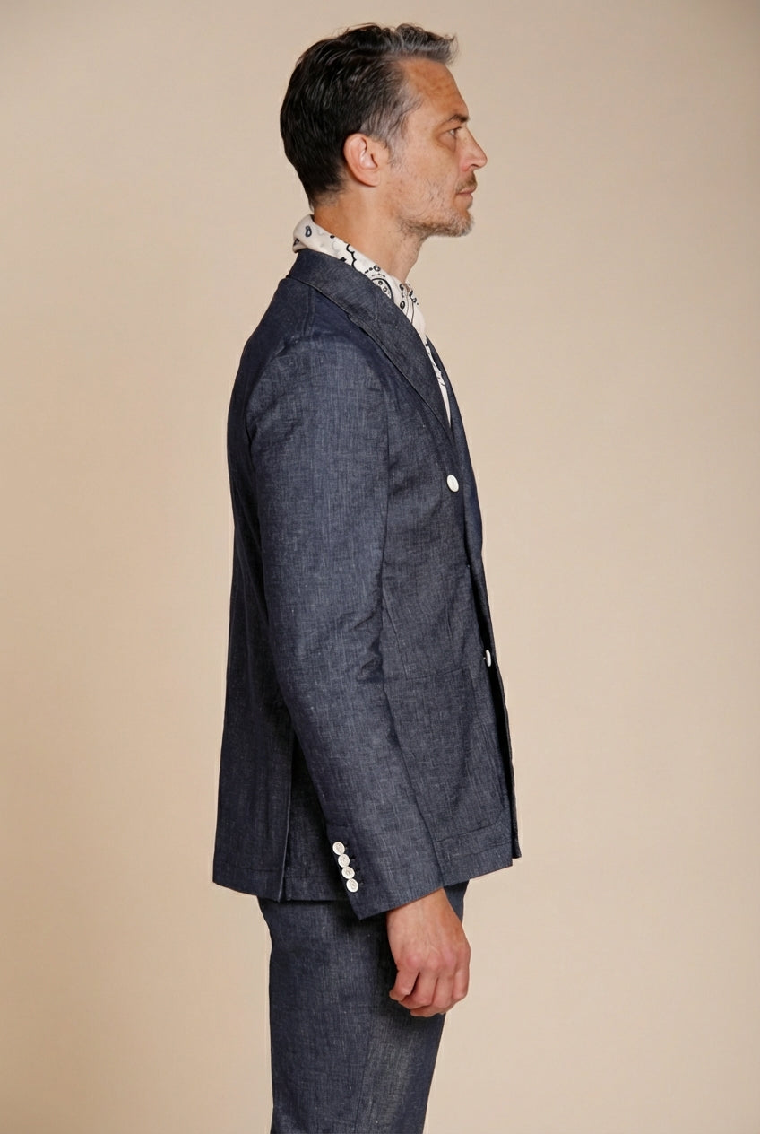 Summer blazer veste homme croisé en denim