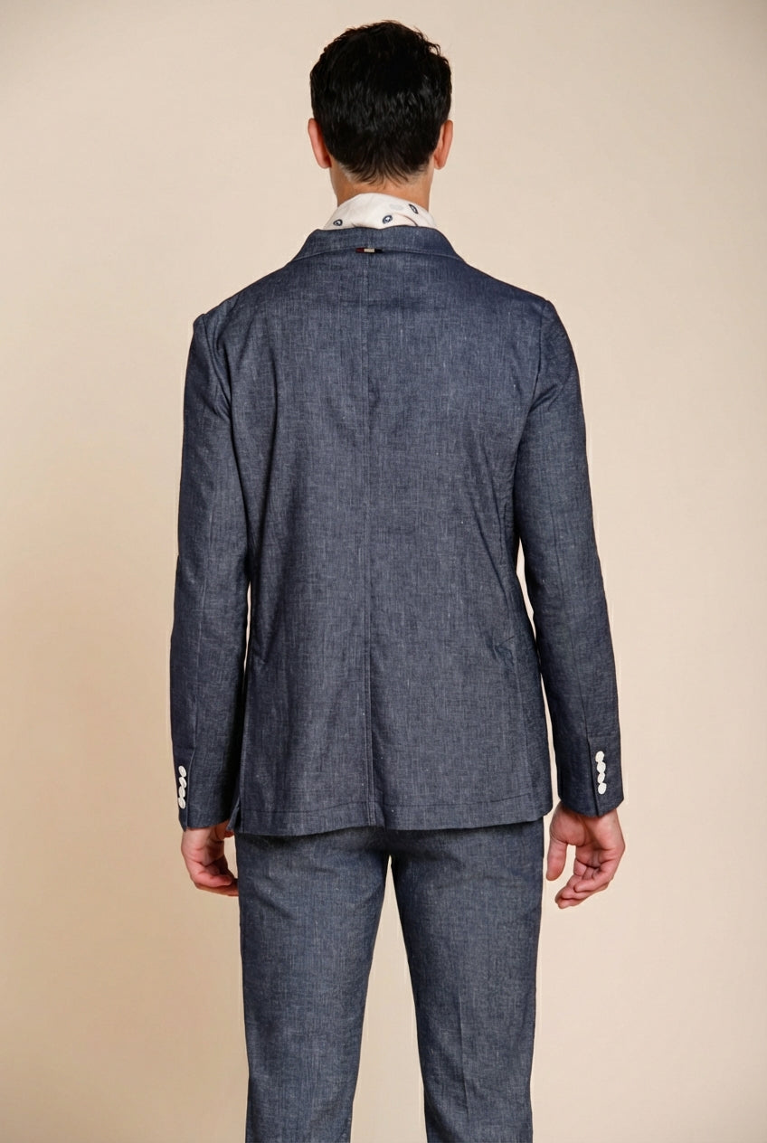 Summer blazer veste homme croisé en denim