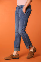 Milano Under 5 Tasche chino uomo in denim con stampa interna floreale slim fit