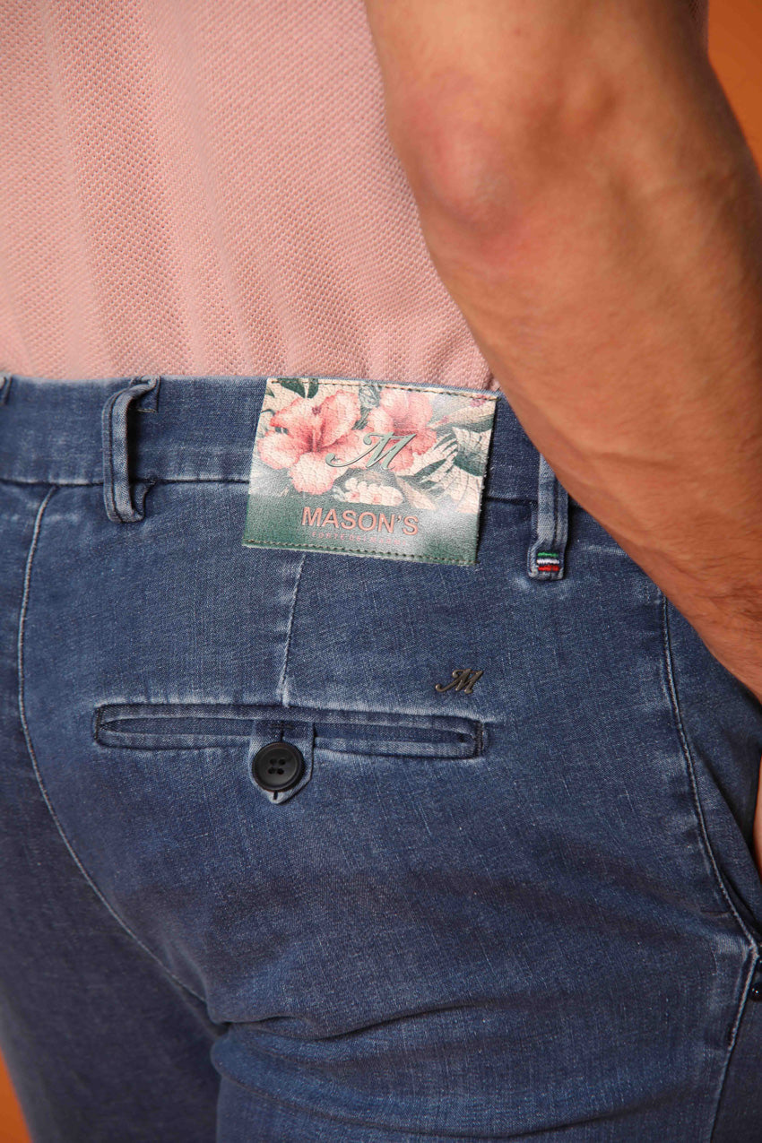 Milano Under 5 Tasche chino uomo in denim con stampa interna floreale slim fit