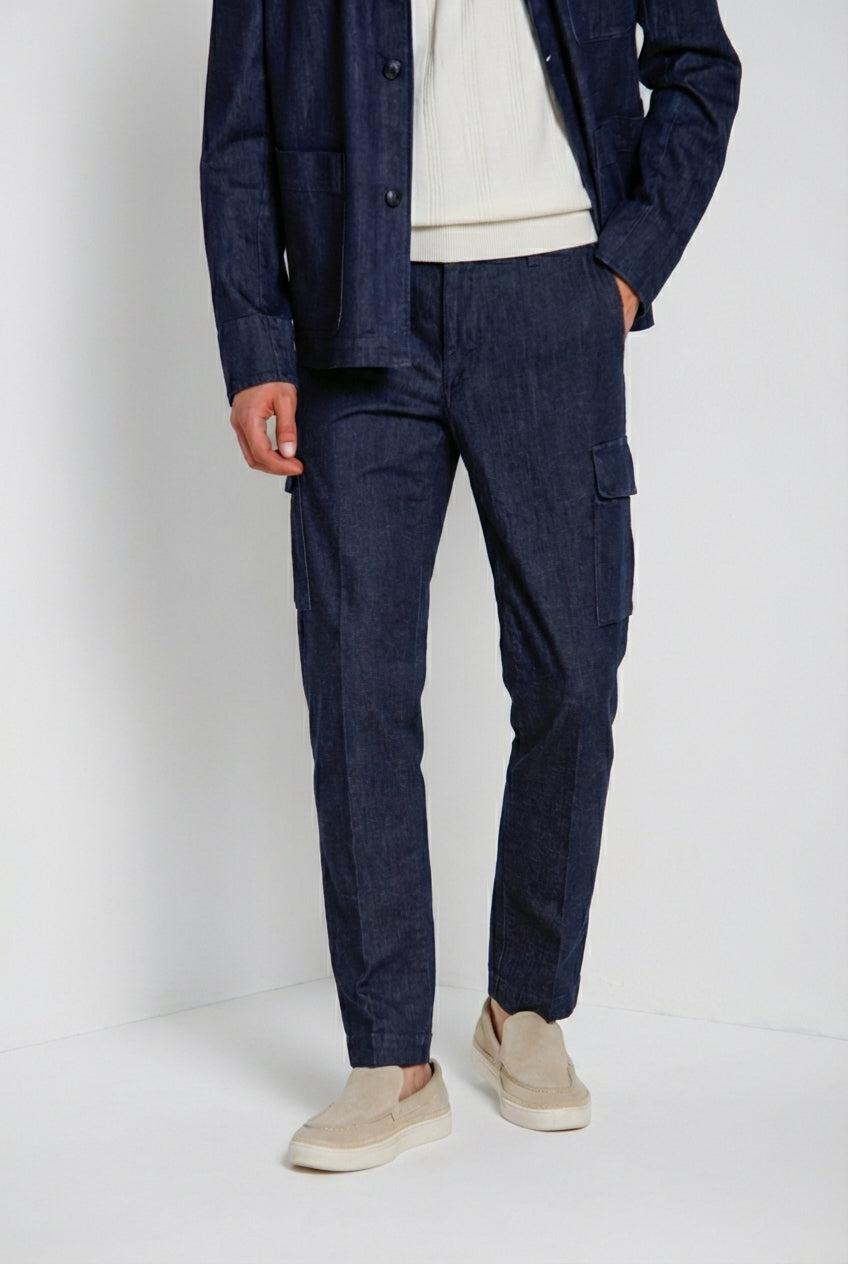 Chile pantalone cargo uomo in denim regular fit